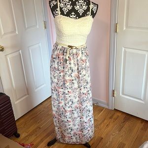Long, floral, maxi dress